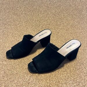 Call It Spring Black Open-Toe Mules